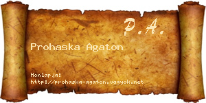 Prohaska Agaton névjegykártya